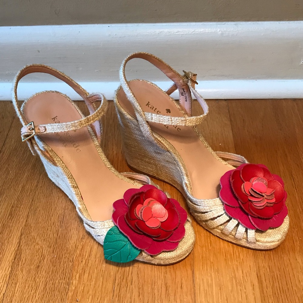 ❤️ Kate Spade Beekman Flower Wedge Sandal NWOB